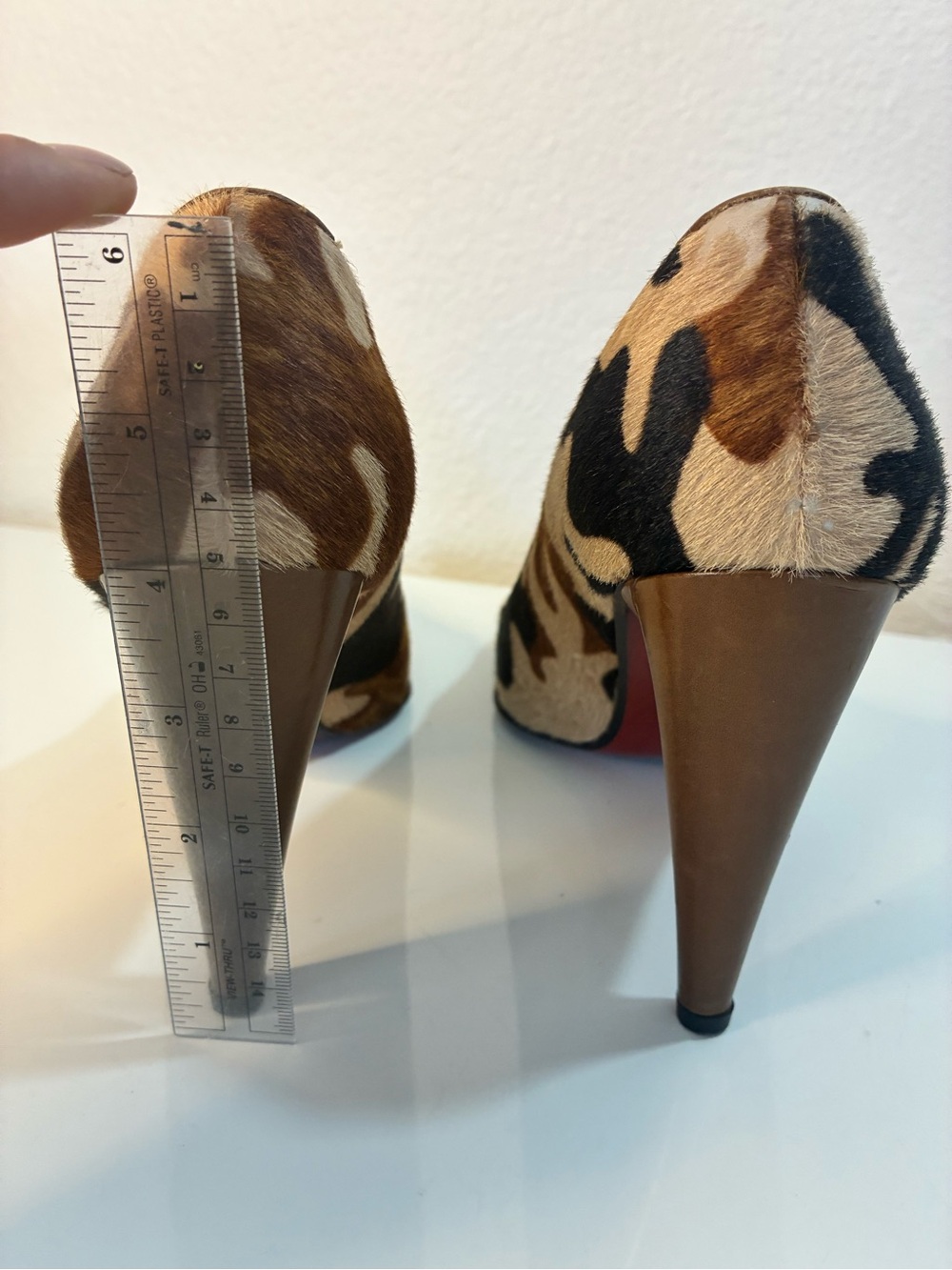 VTG STUART WEITZMAN 10B Women's Camouflage Pointed-Toe High Heels - Brown/Black - Picture 3 of 15